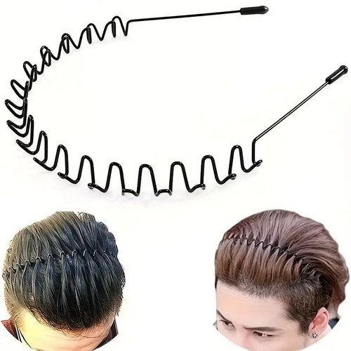 Black metal sports hairband - metal,