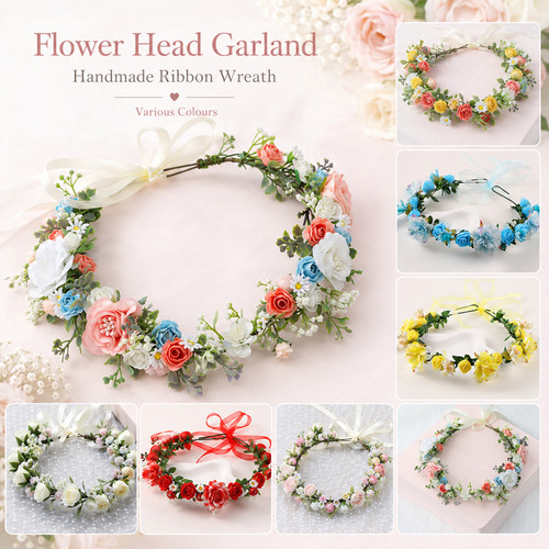 Flower head garland hairband - head,
