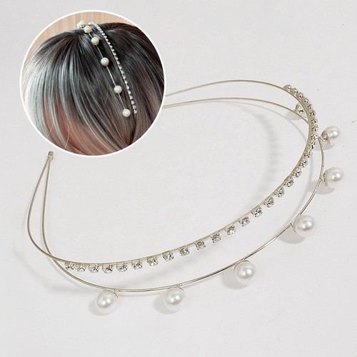 Bride headband pearl - headband,