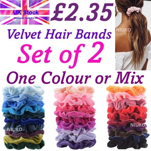 2pcs set velvet scrunchies - 2pcs,