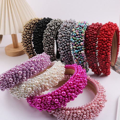 Wide pearl headband padded - wide,
