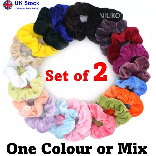 2pcs set velvet scrunchies - 2pcs,